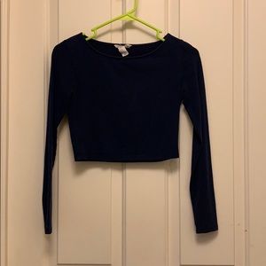 Forever 21, dark blue cropped top.